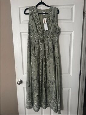 Christian Lacroix Olive Paisley Bandana Maxi Dress
